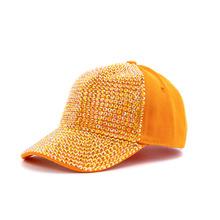 Neue Mode Damen Diamant-Inlay Kappe Frühling Sommer Hip Hop Kpop Tanz Baseballkappen Einfach Unifarben Party Straßenhut