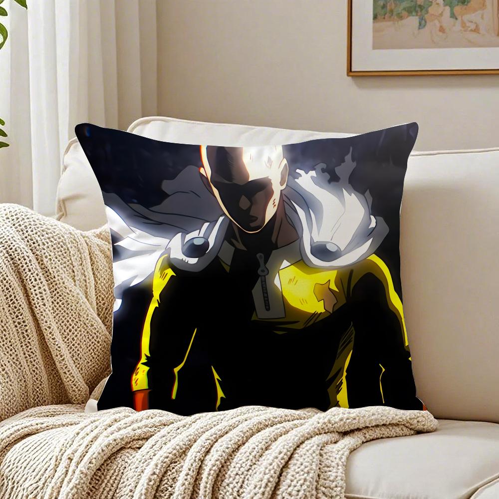 Anime Action OOne Punch MMan Cushion Cover Pillowcase Antidustmite Living Room Sofa Decor Cushion Room