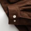 Womens Vintage Loose Fit Jacket Solid Color Turn Down Collar Zip Up Casual Outerwear Fall 2025