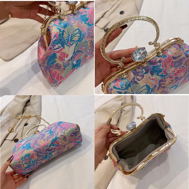 Women's Retro Bag with Lock Crossbody Bag Chic Evening Clutch Designer Brand Ladies Shoulder Bags Shell Clip Black White Pink New