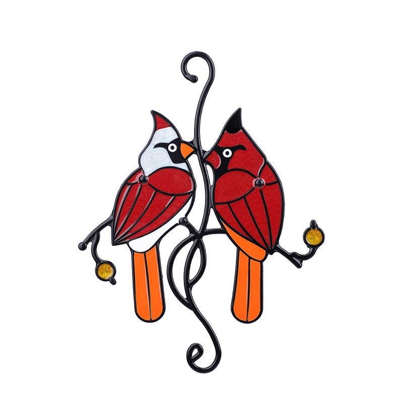 Pendant Mini Stained Bird Glass Window Hangings Acrylic Wall Hanging Colored Birds Decor Room Accessories Scandinavian Decor Mot