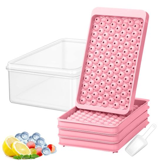 Mini Ice Cube Tray with Shovel And Storage Box Easy Release Ice Mold 104 Cubes Ice Ball Maker for Freezer Chilling Drink Coffee Juice