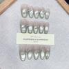Pure Hand-wearing Argentina Summer New Green Forest Postman Zircon Diamond Light Chase Cat Eye Nail Art Patch