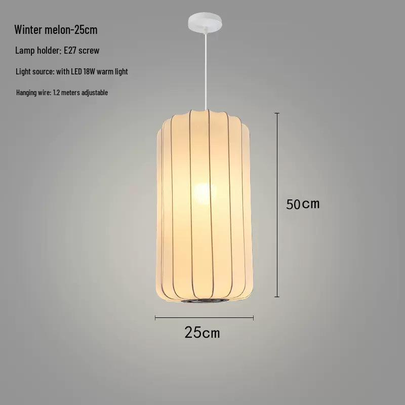 Zen Lantern: Japanese Silk Fabric Pendant Light for Bedroom, Dining Room, and Bar