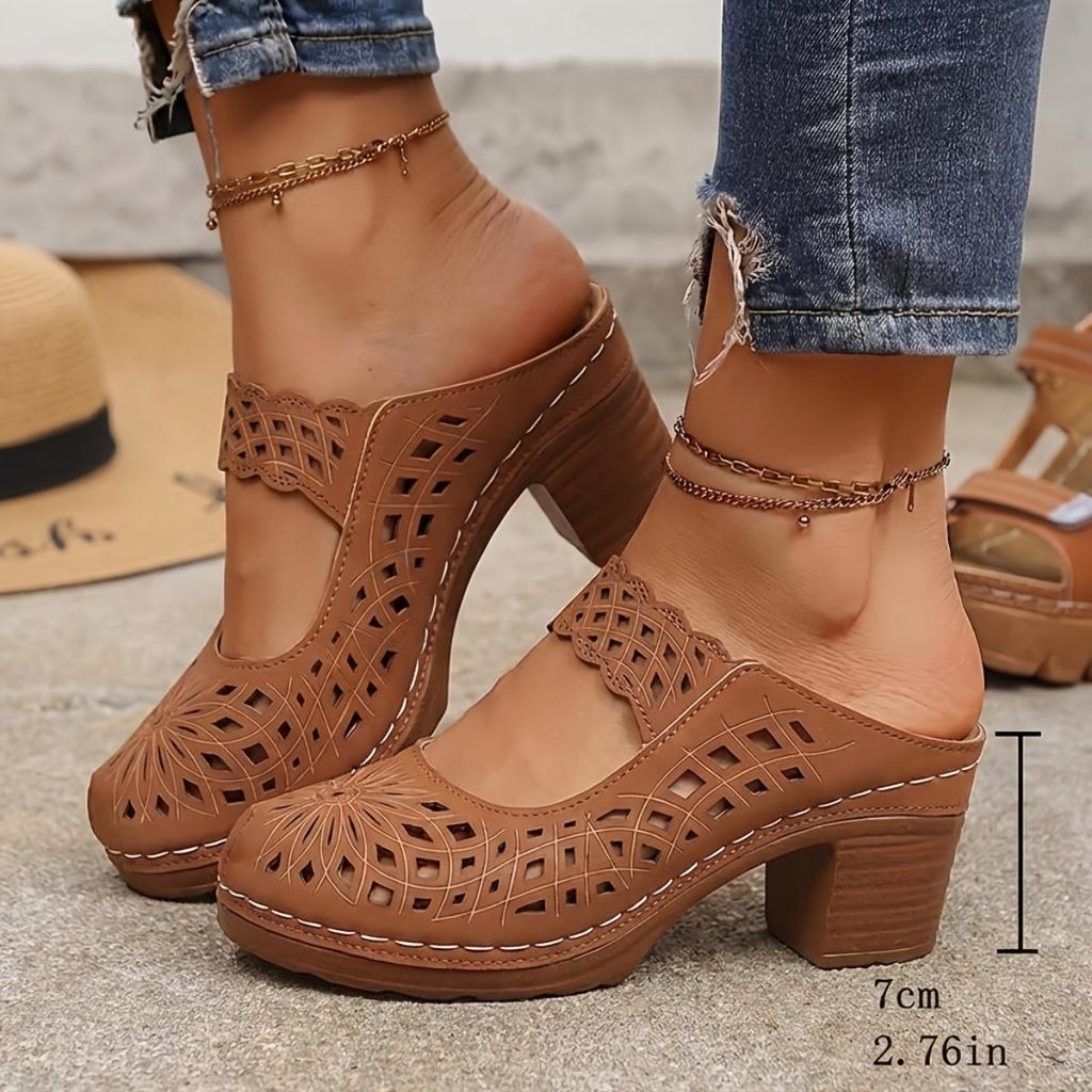 Women's Thick Heel Sandals, Solid Color Open Toe Summer High Heels, Women's Thick Heel, Casual Open Toe Summer Shoes, All Competition Outdoor Sandals
