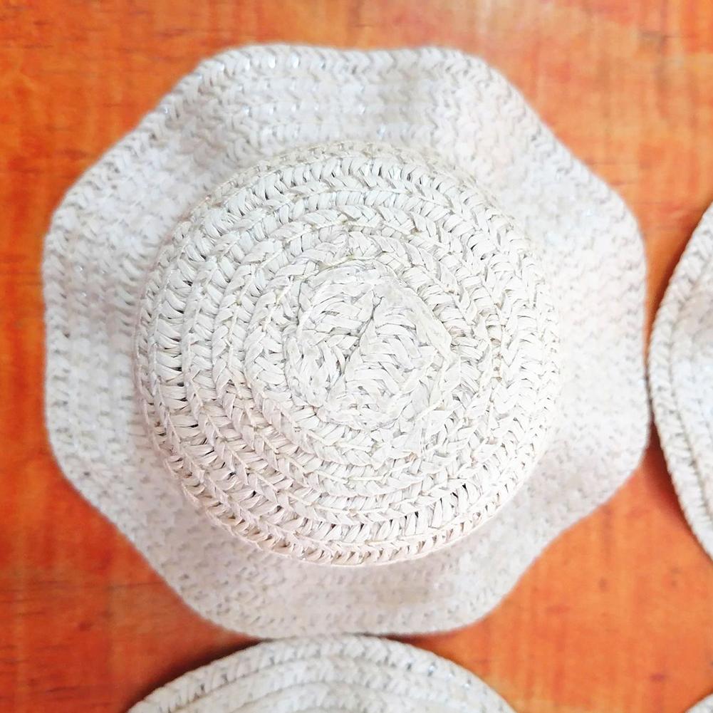 Wavy Edge Cute Straw Hat BJD Straw Hat Pet Hat Cotton Baby Hat Mini Hat Doll Hat Toy Hat Small Hat
