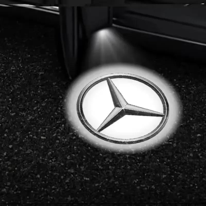 2pcs Car Door Light Laser Logo Decor Project Ghost Lamp For Mercedes Benz A B C M ML GLA GLS E Class W176 W205 W166 W246 W2121