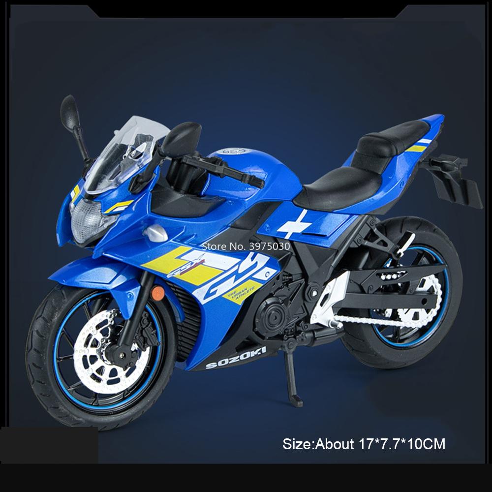 1:12 Alloy Suzuki GSX250R GSX1000R Motorcycle Model Car Toy with Light Wheel Shock Absorption Miniature Vehicle Interactive Toys