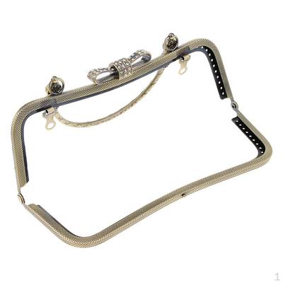Strass-Nähtasche, Abendtasche, Metallrahmen, Verschlüsse, 20 cm
