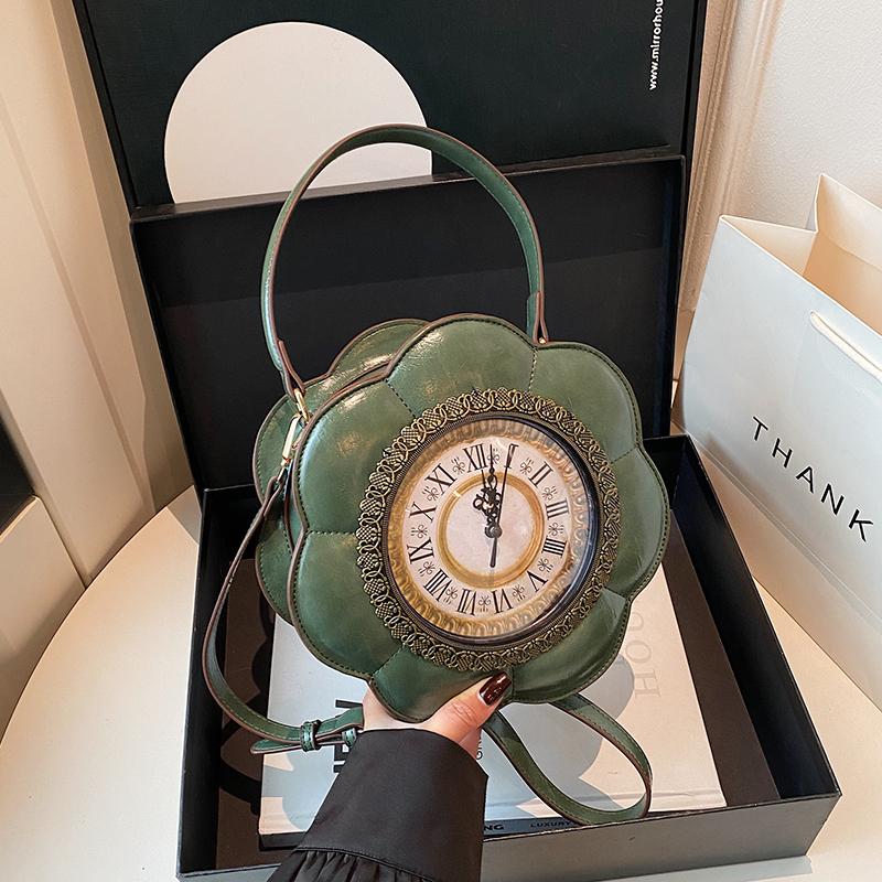 Women's bag fashion personality clock messenger bag European and American creative clock shape three-dimensional portable shoulder bag