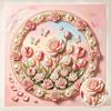Pearl Painting Kit DIY Pink Roses Tulips and Butterflies Home or Office Wall Decoration