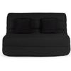DUNLOPILLO BZ Bench - Black Fabric + 2 Black Cushions - L 140 X D 99 X H 98 Cm ALICE