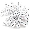6x6mm Black Letter Beads On White Acrylic Squares for DIY Jewelry and Creative Accessories