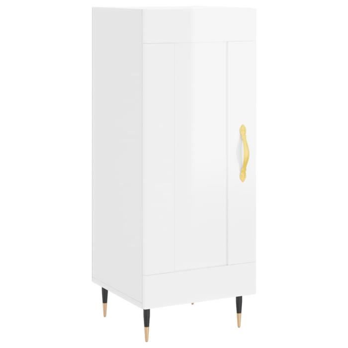VidaXL Buffet Blanc brillant 34,5x34x90 cm Bois d'ingénierie 830422