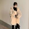 Korean Loose Thick Plush Coat for Women Winter Imitation Fur Rabbits Grass Coat Female  Warm Zipper Jacket Hooded Parka Overcoat