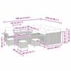 Garden Sofa Set 14 Pieces 10 Seater Gray Poly Rattan