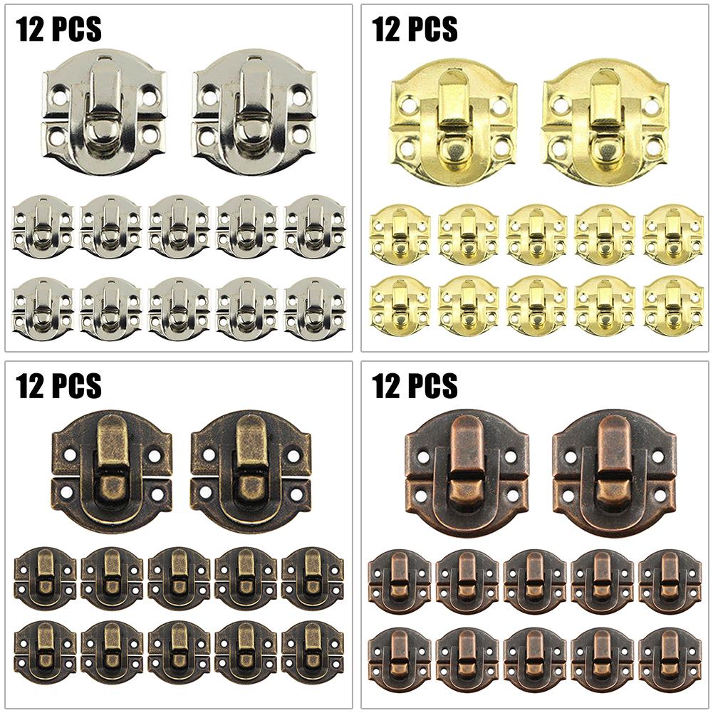 5/12set Jewelry Box Hasp Clasp Suitcase Wood Chest Cabinet Decorative Lock Latch Vintage Case Buckle Lock Decorative Hardware