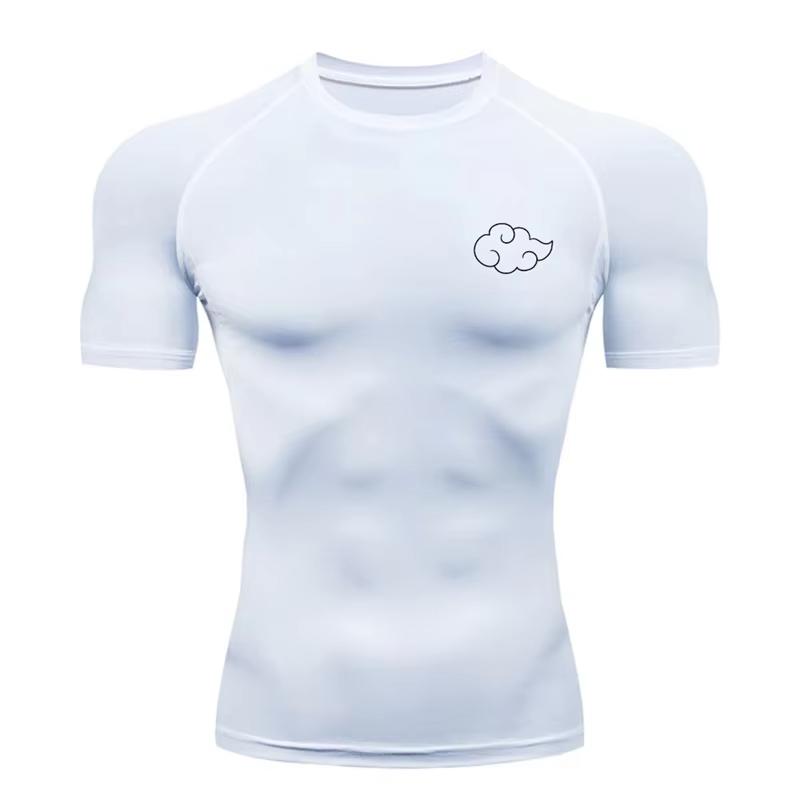 Cloud Print Men s Compression Shirt | Quick Dry Breathable Top for Gym Workout Running S