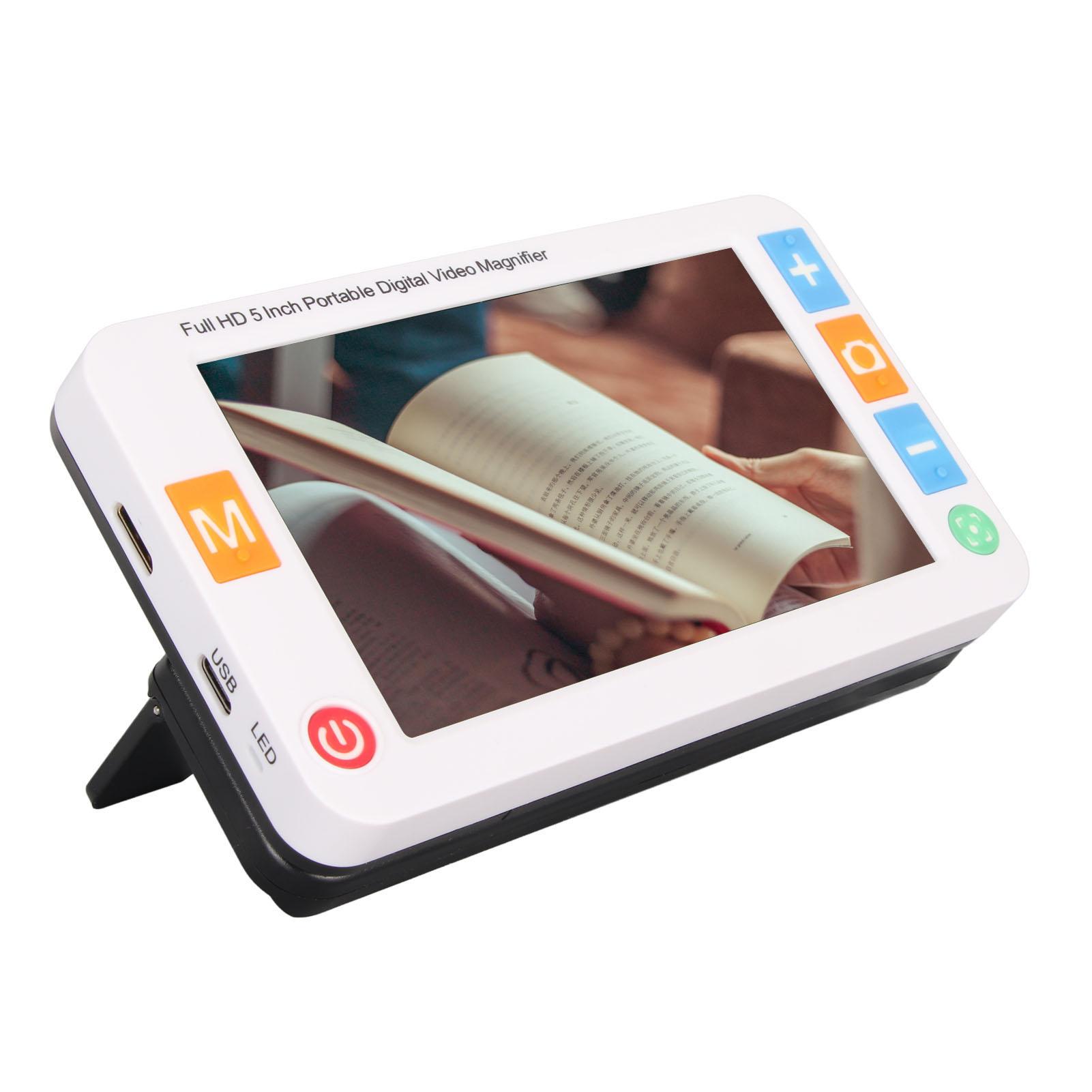

5,0-дюймовий цифровий відеозбільшувач Портативний ручний електронний засіб для читання Збільшення 2X-32X 26 кольорів EU Plug