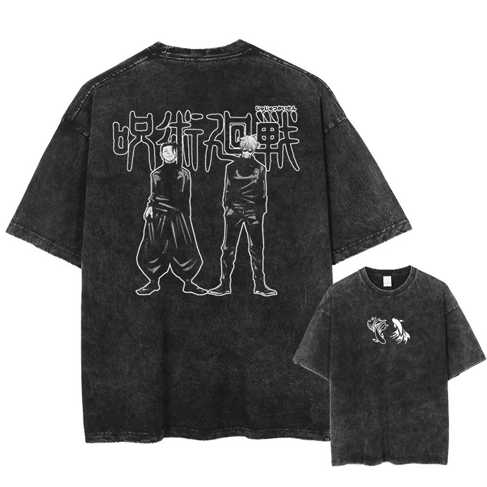 

Satoru Gojo and Geto Suguru Funny Print Tee Anime Jujutsu Kaisen Tshirt Men Women Cotton Tshirts Harajuku Male Loose T Shirt XL