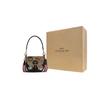 Coach Kleo 17 Classic Monogram Badge Label Buckle Colorful Shoulder Strap Canvas And Leather Saddle Bag Women Shoulder Bag Black Khaki C6917-IMNOX