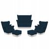 Set Uszak Rene Estella Sofa Armchairs Poufs Family Furniture Navy Corduroy
