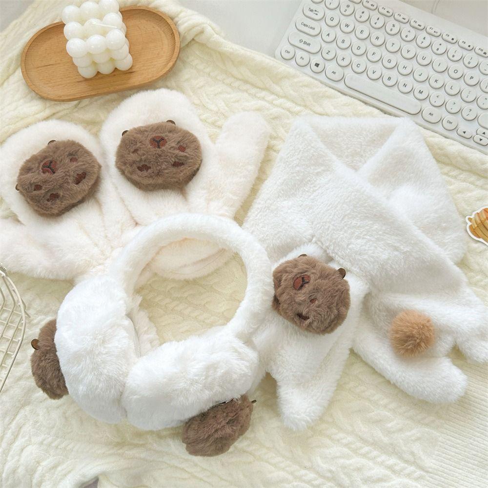 Capybara Neckerchief Wrap Cartoon Gloves Cute Neck Warmer  Winter