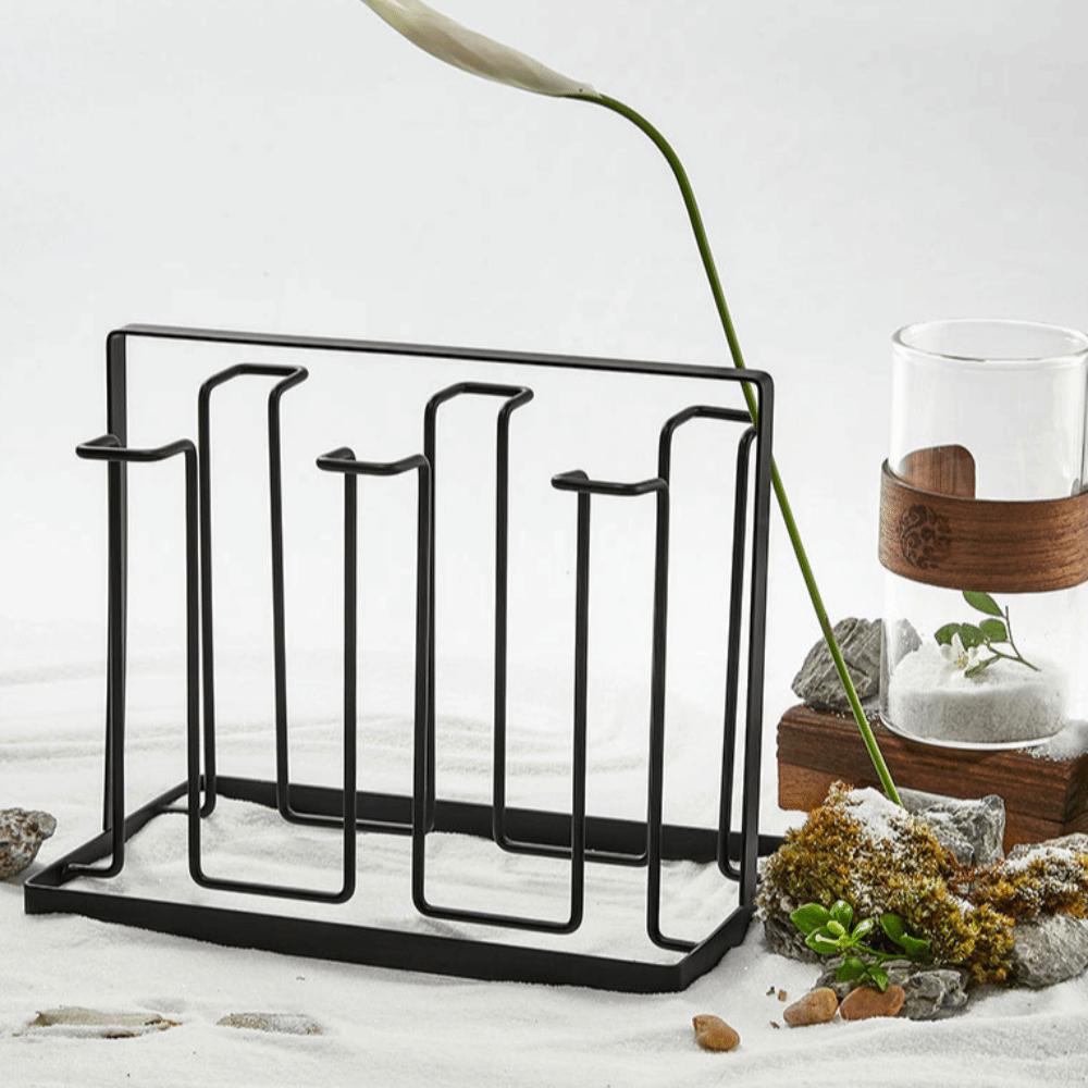 With Tray Tea Cup Rack Durable Water Cup Shelf Cup Accessories Glass Cup Stand Living Room