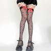 JK White High Tube Socks Love Heart Printing Stockings Fashion Sexy Lolita Elastic Sock Girls Red Butterfly Knot Long Stocking