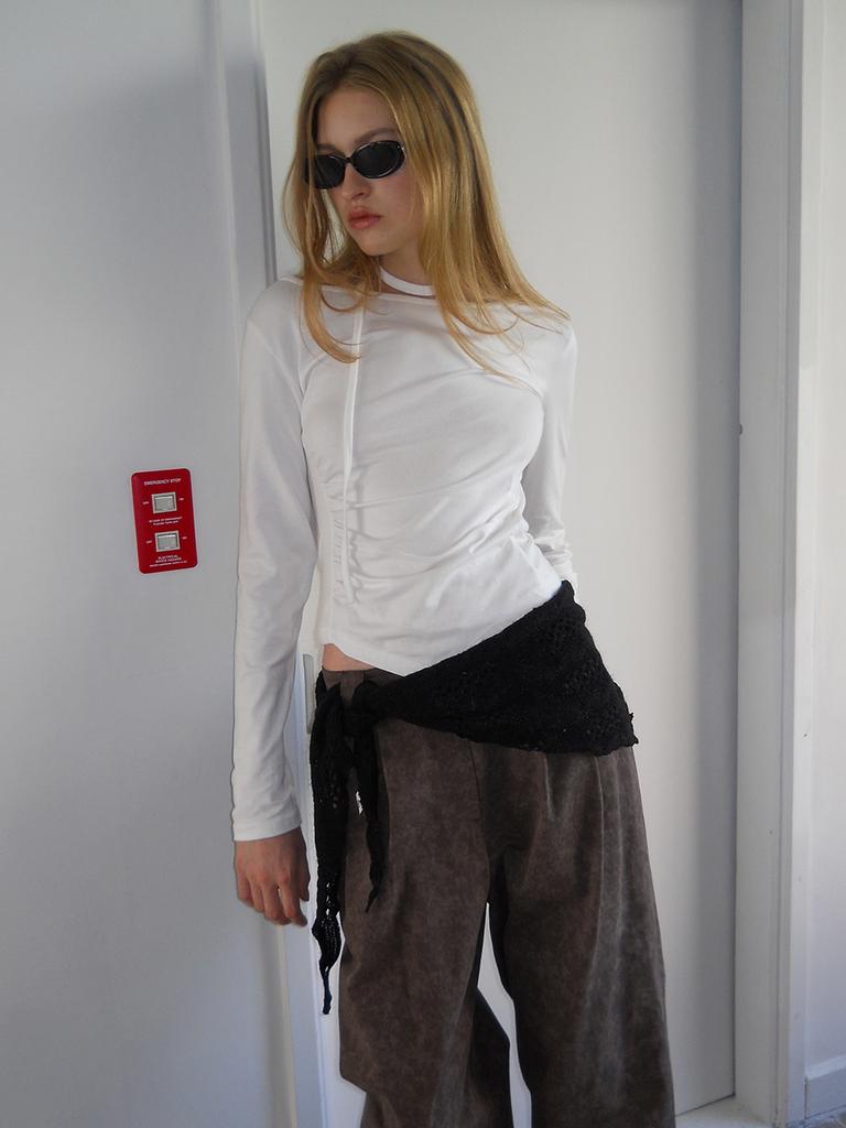 ETMON Vintage Pattern Pants, Brown