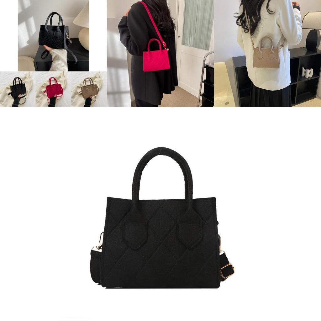 Chic Minimalist Felt Crossbody Bag Elegant Square Shape For Casual And Commuter Use