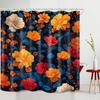 Bathroom Uses Vivid Colorful Flower 3D Shower Curtain, Luxury Bathtub Standard Shower Curtain, Waterproof and Bright Fabric Show