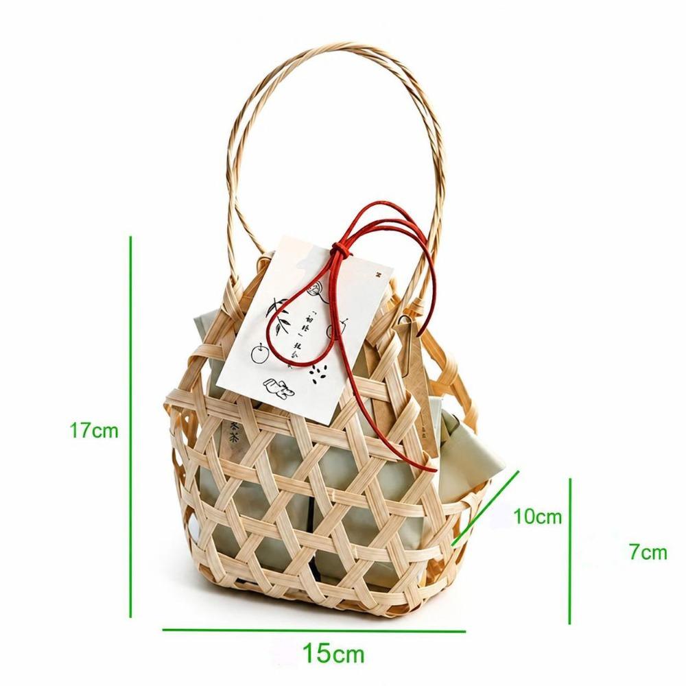 Eco-Friendly Storage Box Basket Large Capacity Pastry Basket Creative Bamboo Woven Basket Picnic