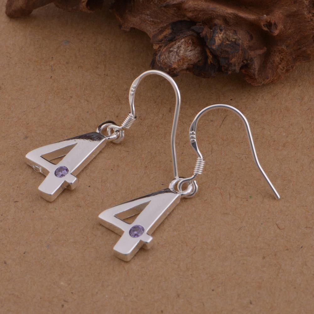 925 Silver Plated Versatile No. 4 Earrings - European and American Style