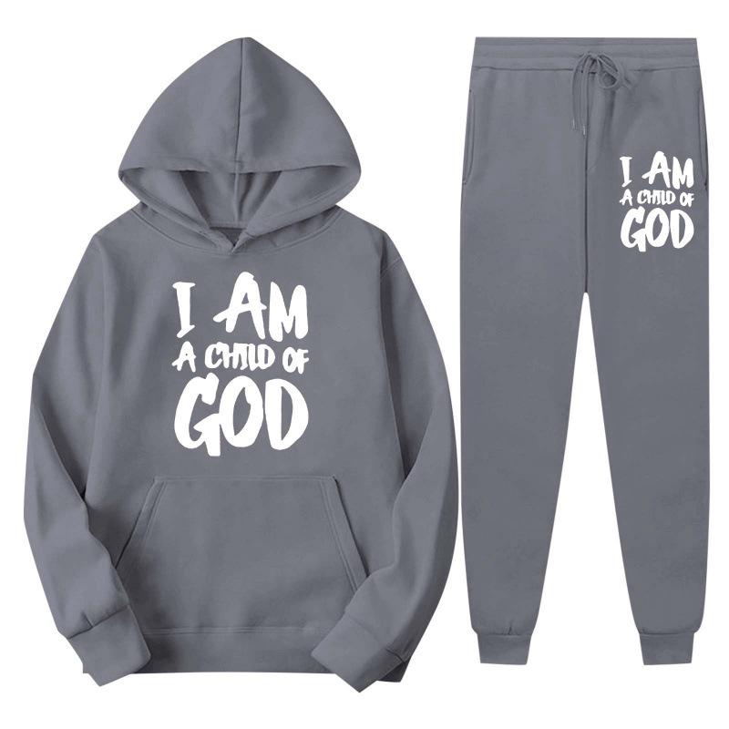 Trend Plus Size Fleece Sweater Sweatpants Set New Hooded Drawstring Printed Alphabet Sweater
