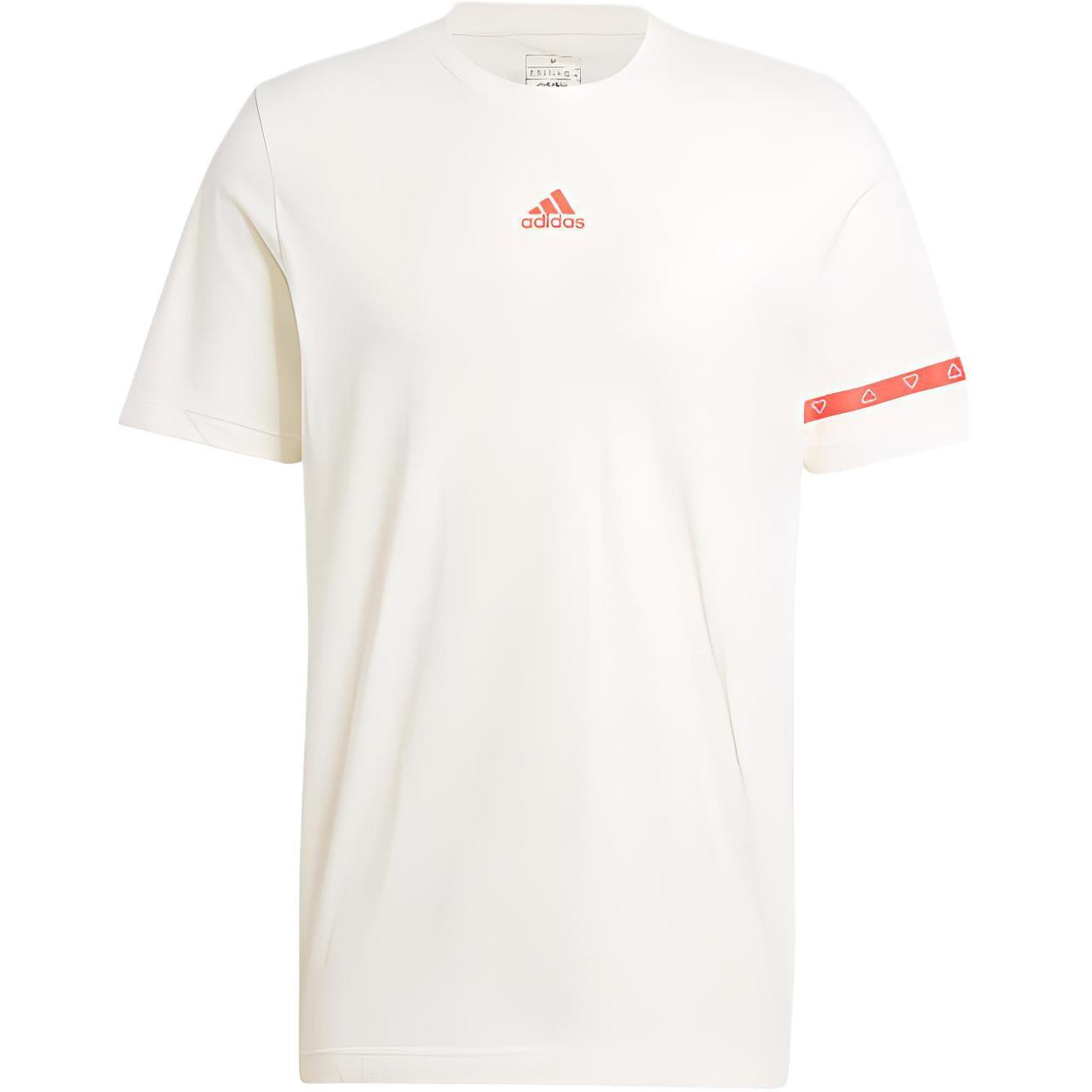 

Adidas Футболка с коротким рукавом и круглым вырезом с принтом логотипа Brand Love Collegiate Letter, мужские топы белого цвета IS2870 XL