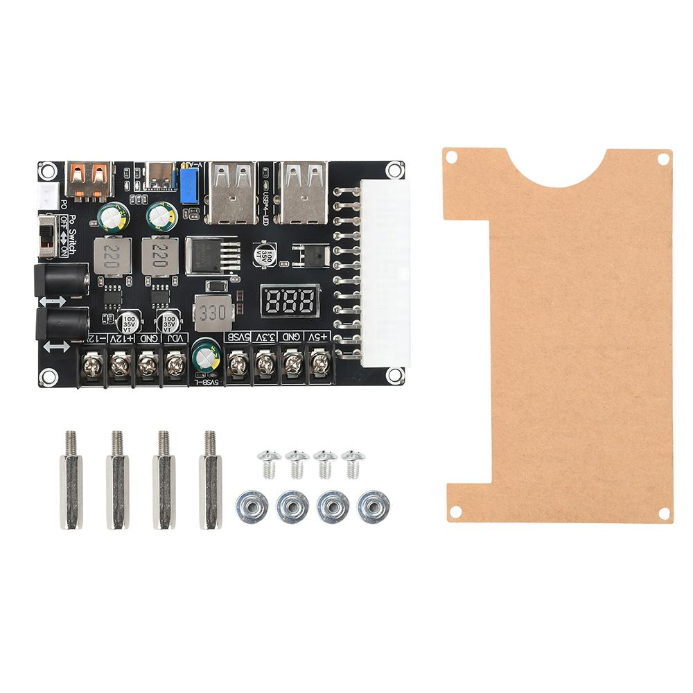 20/24-Pin ATX-Netzteil-Adapterplatine Desktop-Computergehäuse Netzteil Schnellladung Einstellbare Spannung mit Roter Digitalanzeige