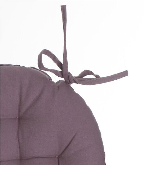 Galette De Chaise Ronde - Taupe - 38 Cm - 100% Coton - Non Déhoussable - Intérieur