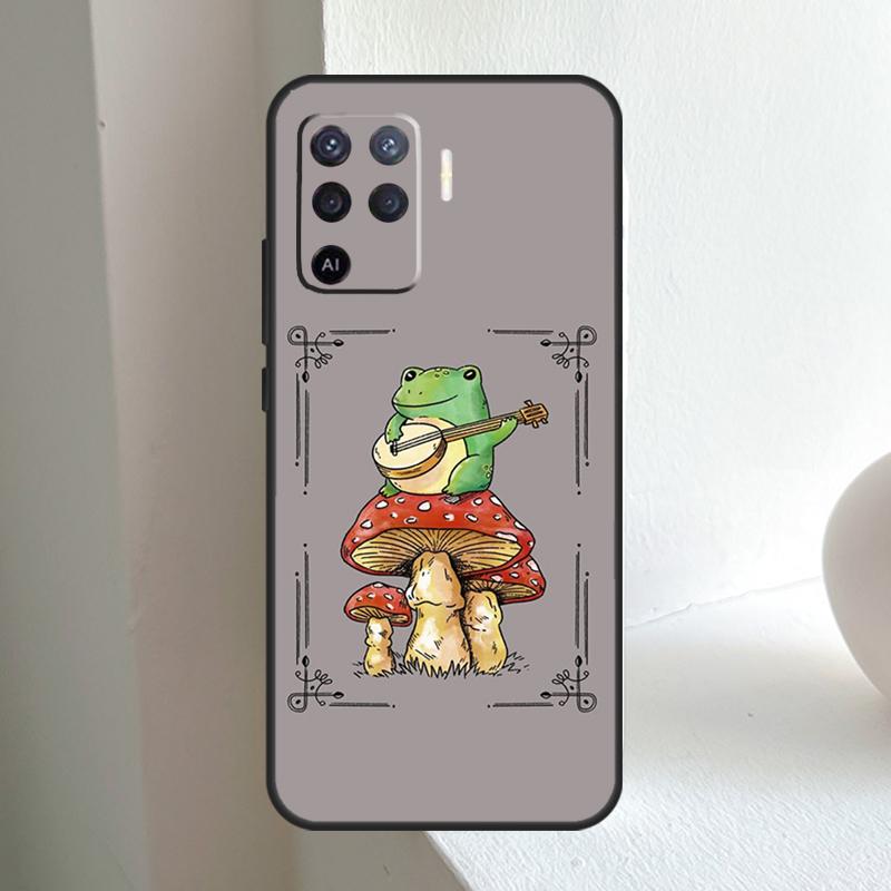 Cottagecore Aesthetic Frog Mushroom For OPPO A6 A5 Pro A15 A17 A77 A16 A76 A96 A18 A38 A58 A78 A98 A54 A74 A94 A40 A60 A80 Case