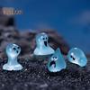 8Pcs/Set Water Sprites Figurine Luminous Mini Water Elf Ornament Miniature Cartoon Waterdrop Statue Toy Microlandscape Desktop Decoration Ornament