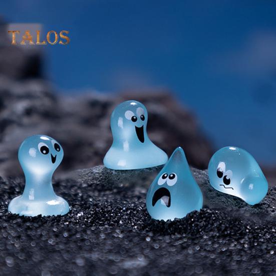8Pcs/Set Water Sprites Figurine Luminous Mini Water Elf Ornament Miniature Cartoon Waterdrop Statue Toy Microlandscape Desktop Decoration Ornament