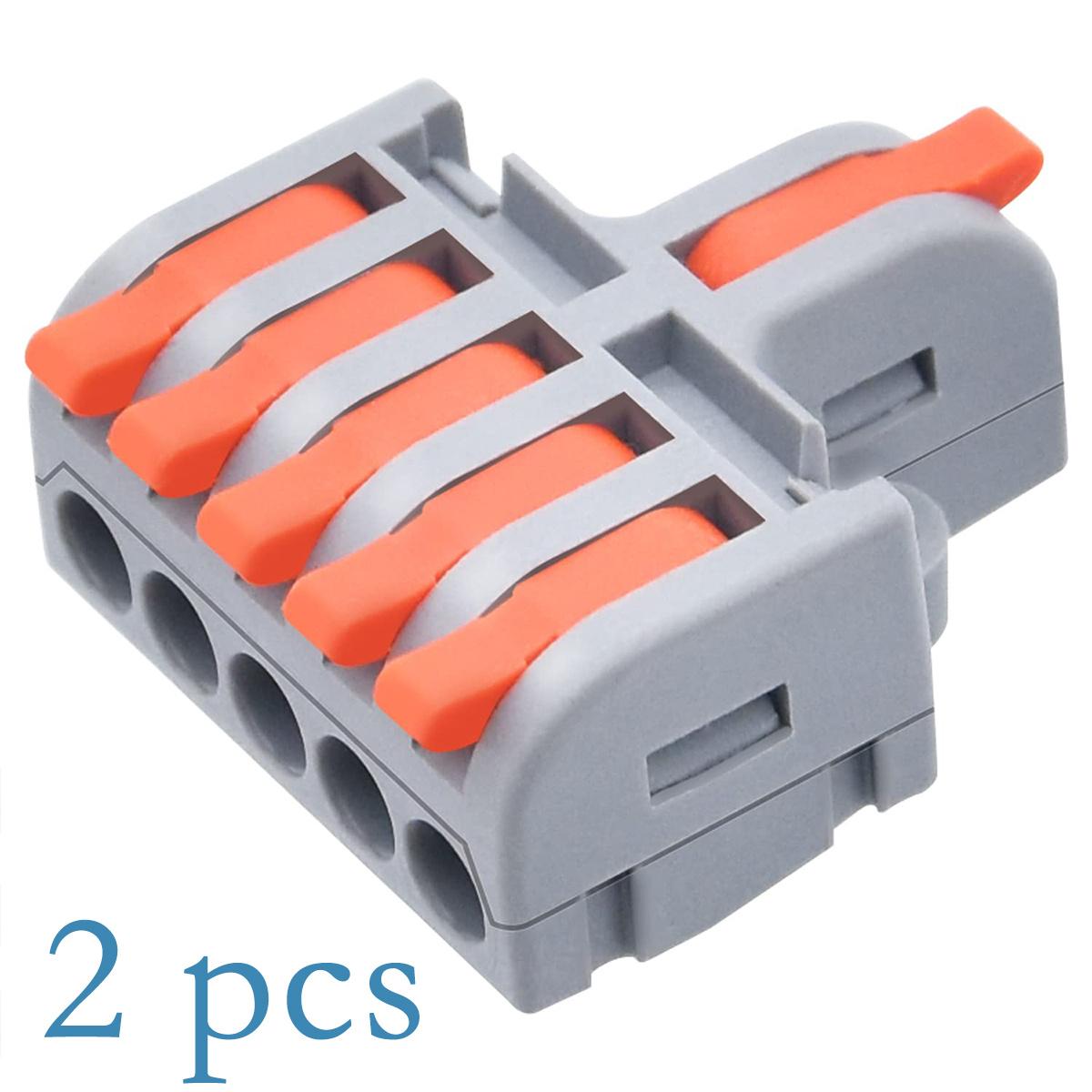 

Важільні Клемники, DIY Міні З єднувачі Компактні Швидкі Натискні Електричні З єднувачі (1 з 5 Вихід), 28-12 AWG