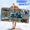 Western Series Yellowstone Print Beach Towel, Large Soft Quick Dry Towel for Beach Camping Swimming