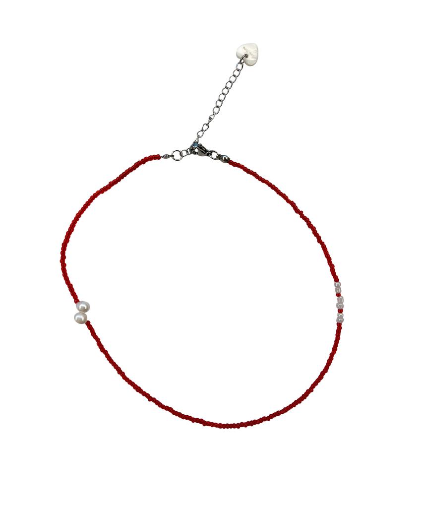Opentype Fresh Water Pearl Necklace (Red)