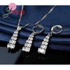 Hot sell Latest Fashion Girls Tower Design Crystal Drop Earrings Pendant 925 Sterling Silver Jewelry Sets for Women