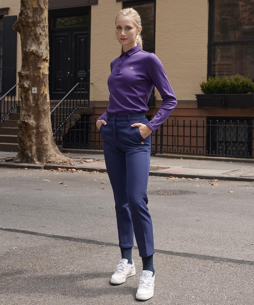 APPLE+RIND Women'S Brushed Bonded Pants_Navy