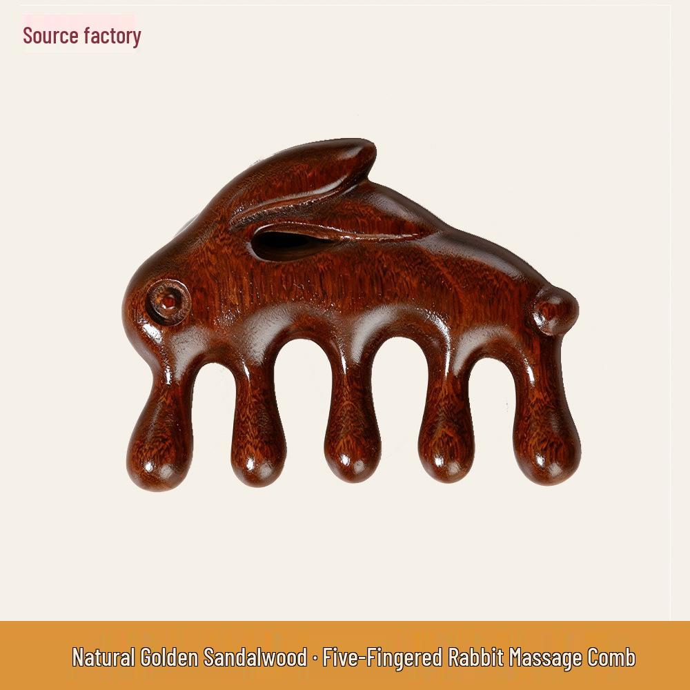 Red Sandalwood Scalp Massage Comb for Gua Sha Therapy and Beauty.