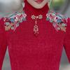 2024 Winter Elegantes Rotes Cheongsam Toastkleid: Bequeme, modische Brautmode im chinesischen Stil
