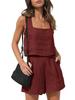 New Women's Outwear Set Linen Shorts Sleeveless Top Vest