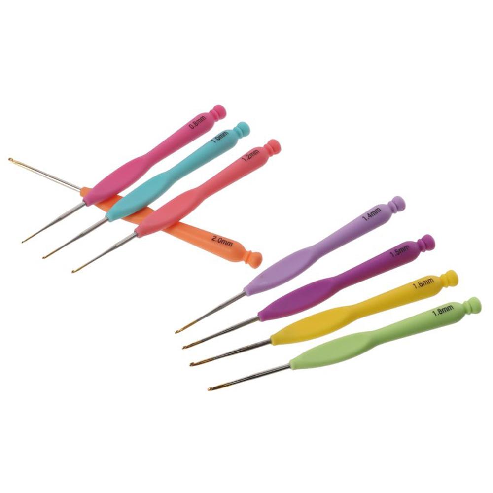8Pcs 0.8mm-20mm Crochet Hooks Set As Shown In The Picture 0.8mm-20mm  for DIY Yarn Weaving Tools